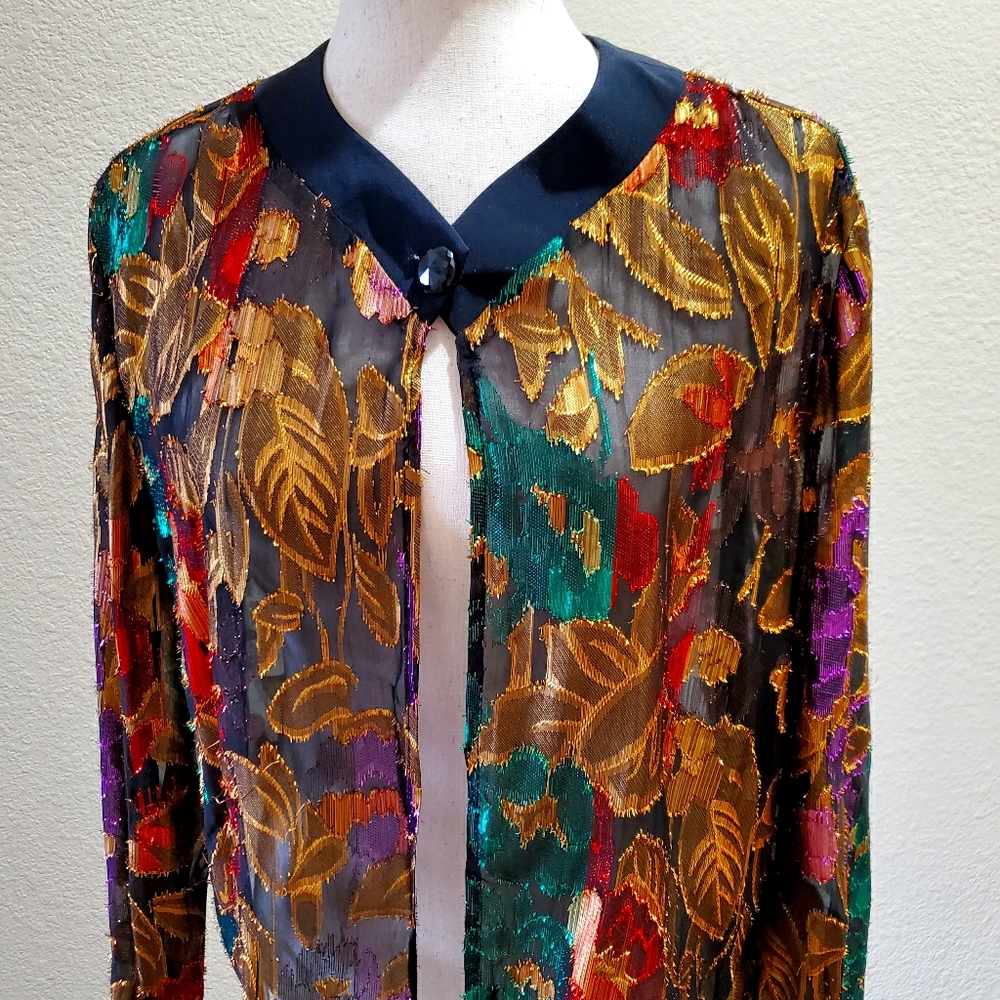 A.C. SPORT multi-colored vintage metallic blouse